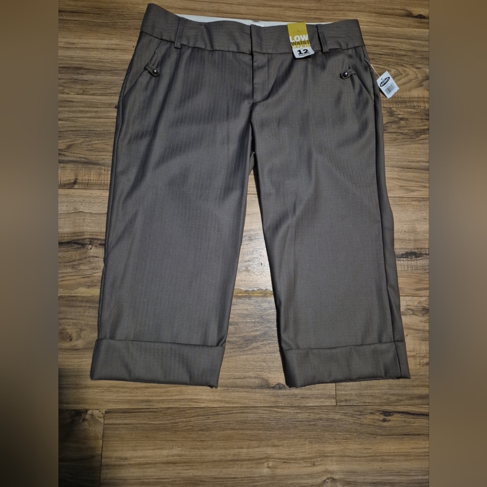 Gray Wide-Leg Trousers Panst Capri Old Navi ,size 12  ,new